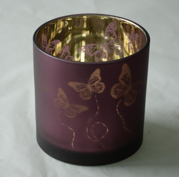 Windlichtglas "Butterflys" L, Purple