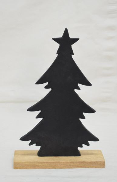 Tannenbaum auf Holzsockel, Schwarz L