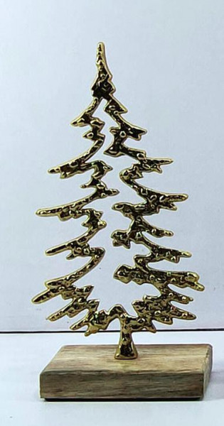 Aluminium Baum auf Sockel M, Gold