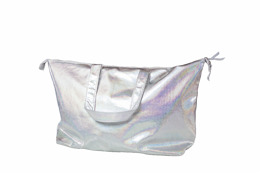 Large silver sales beach bag